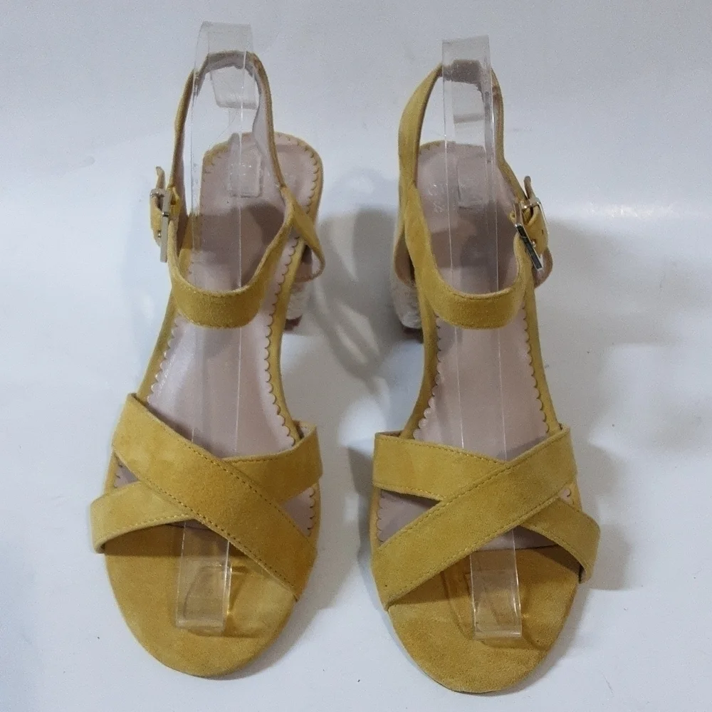Crown & Ivy ella leather suede upper sandals womens size 8.5us